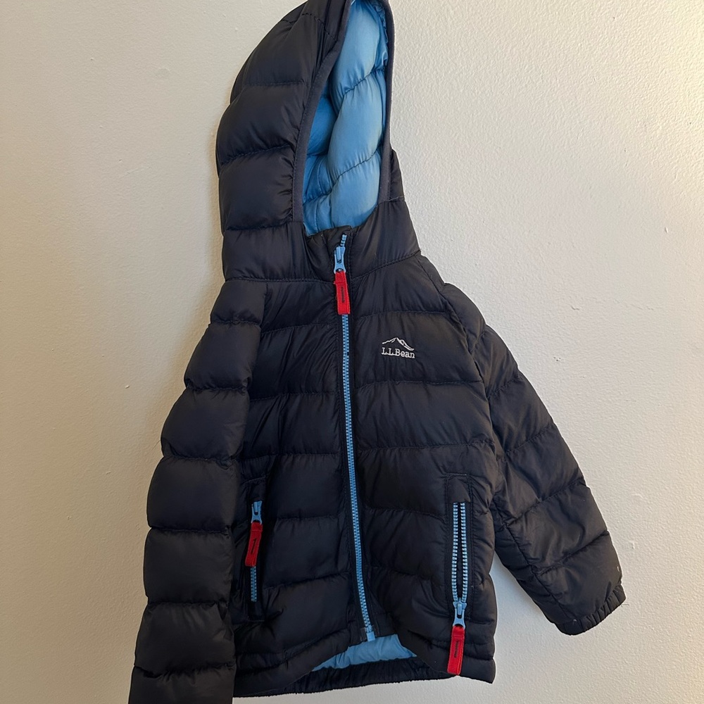 L.L. Bean Navy and Sky Blue Kids' Puffer Jacket